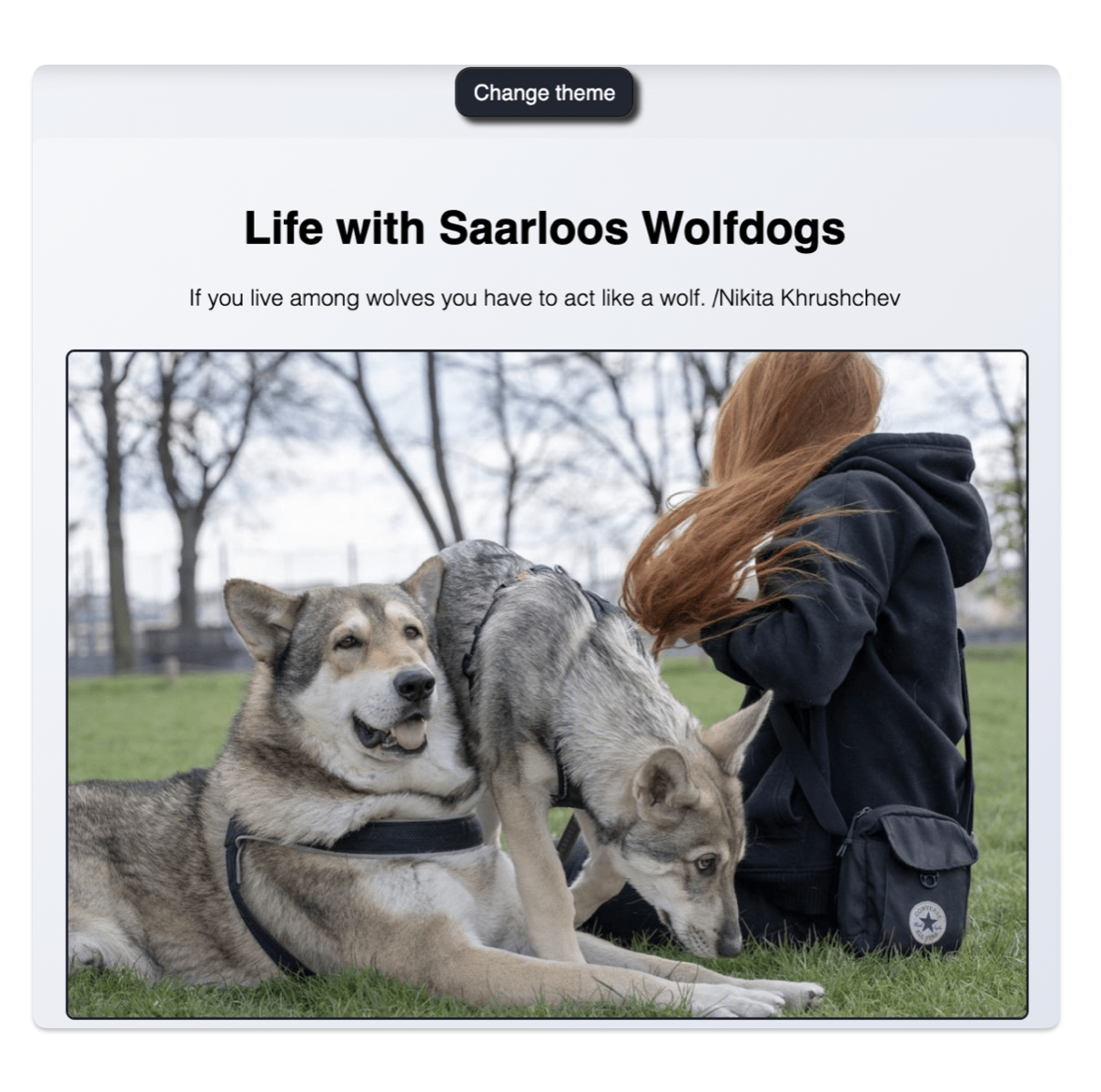 saarloos wofldogs landing page