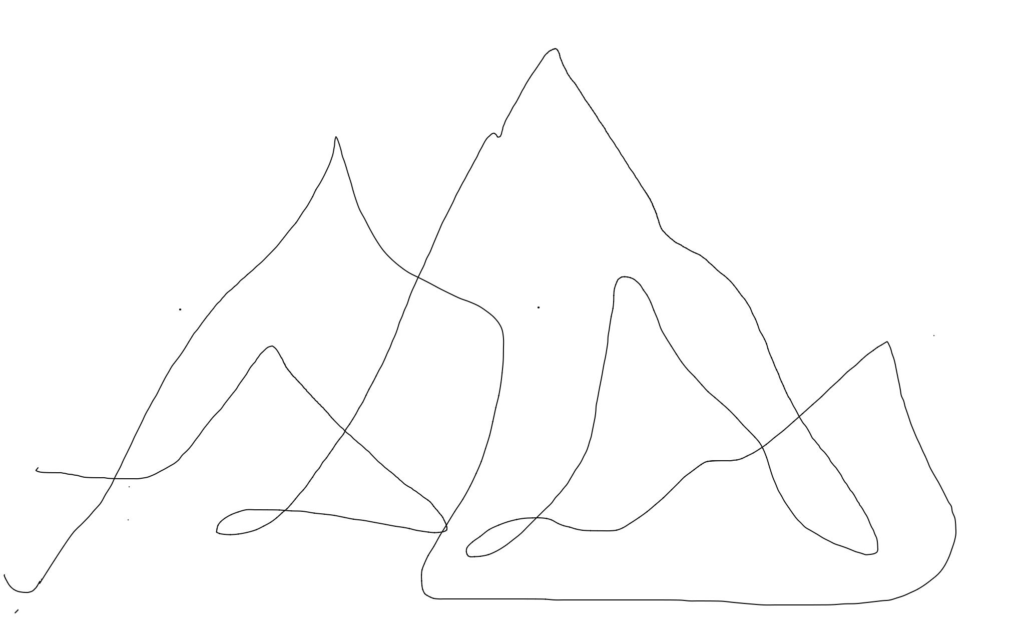 drawing of mountains